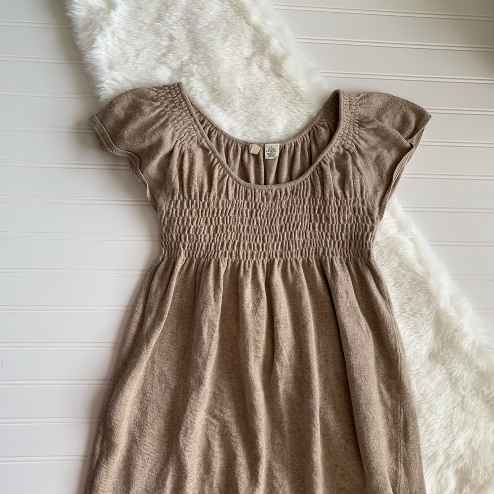 Anthropologie Moth knit dress sz medium tan EUC